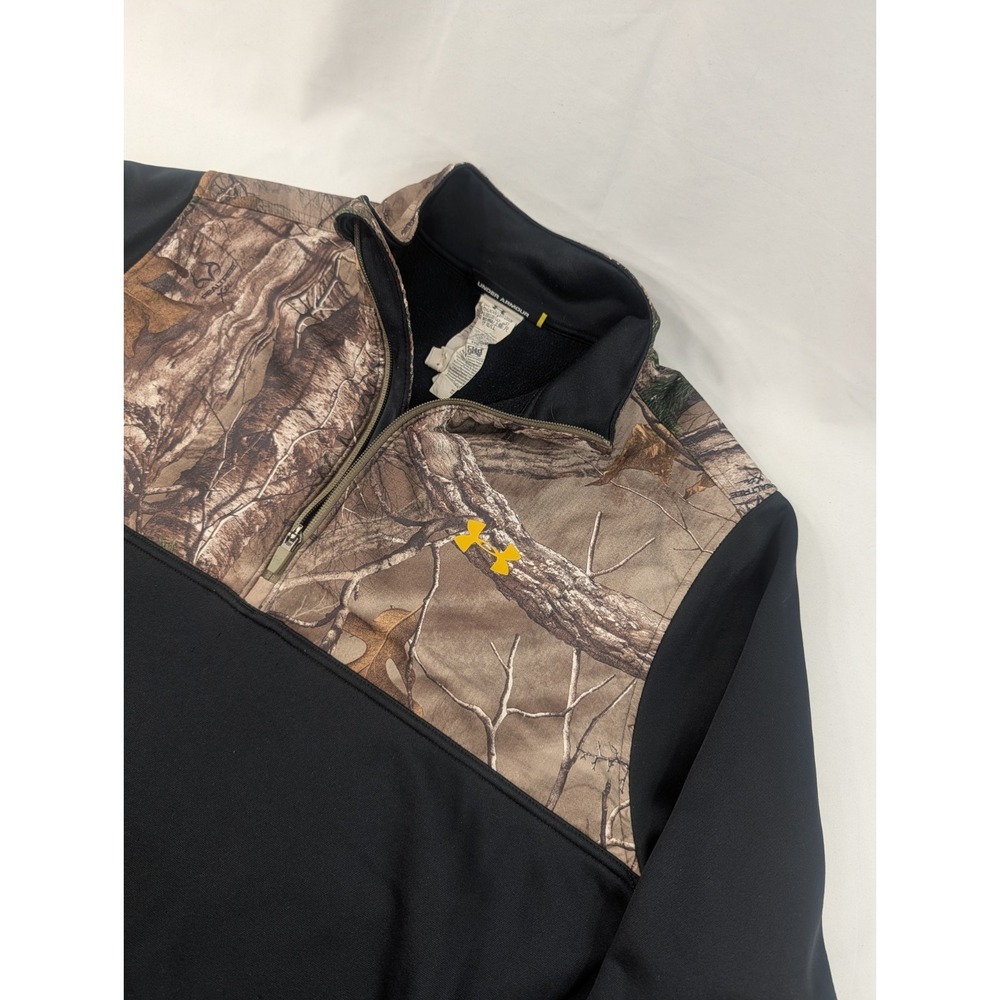 Under Armour Real Tree Camouflage 1/4 Zip Pullover XL Loose‎ Fit  *SMALL SNAGS